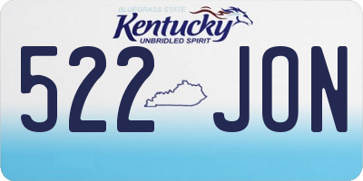 KY license plate 522JON
