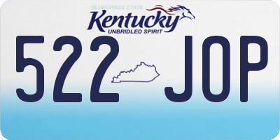 KY license plate 522JOP