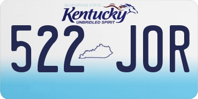 KY license plate 522JOR
