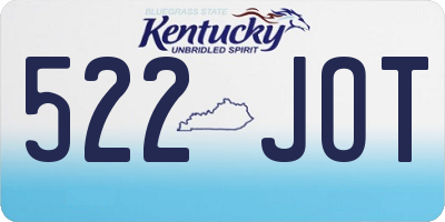 KY license plate 522JOT