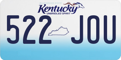 KY license plate 522JOU