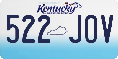 KY license plate 522JOV
