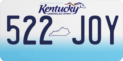 KY license plate 522JOY