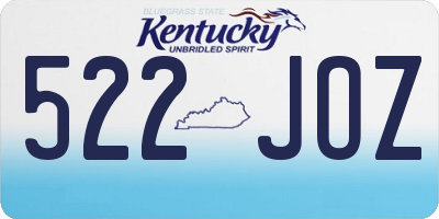 KY license plate 522JOZ