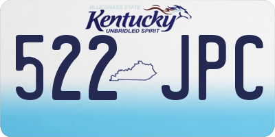 KY license plate 522JPC