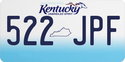 KY license plate 522JPF