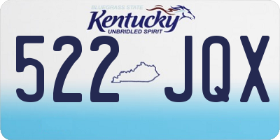 KY license plate 522JQX