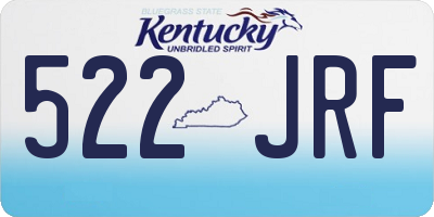 KY license plate 522JRF