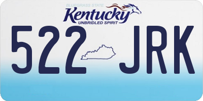 KY license plate 522JRK