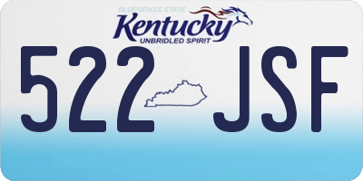 KY license plate 522JSF