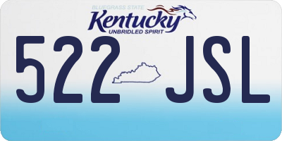 KY license plate 522JSL