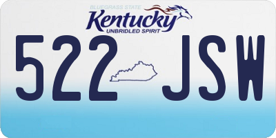 KY license plate 522JSW