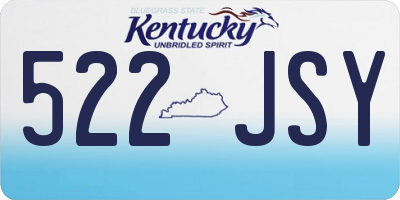 KY license plate 522JSY