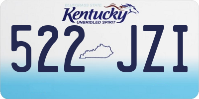 KY license plate 522JZI