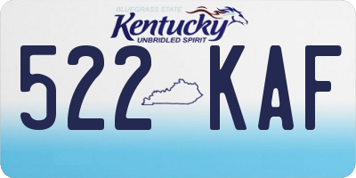 KY license plate 522KAF