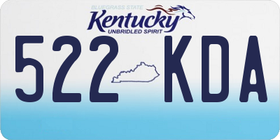 KY license plate 522KDA