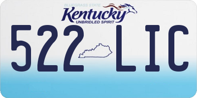 KY license plate 522LIC