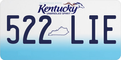 KY license plate 522LIE