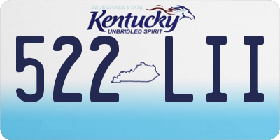 KY license plate 522LII