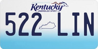 KY license plate 522LIN