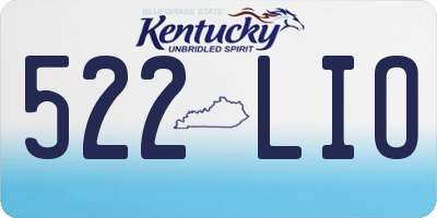 KY license plate 522LIO