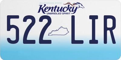 KY license plate 522LIR