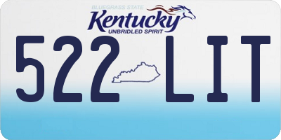 KY license plate 522LIT