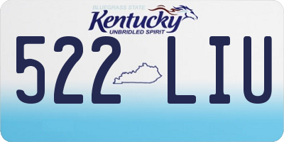KY license plate 522LIU