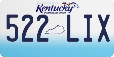 KY license plate 522LIX