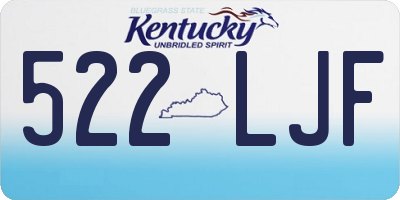 KY license plate 522LJF