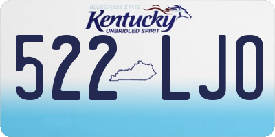 KY license plate 522LJO