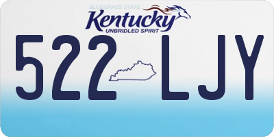 KY license plate 522LJY