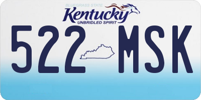 KY license plate 522MSK