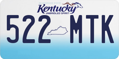 KY license plate 522MTK