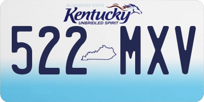 KY license plate 522MXV