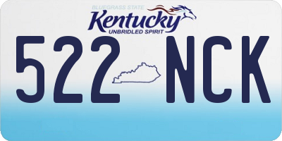 KY license plate 522NCK