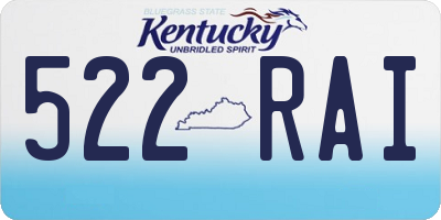 KY license plate 522RAI