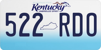 KY license plate 522RDO