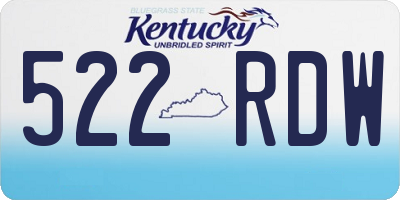 KY license plate 522RDW