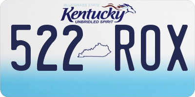 KY license plate 522ROX