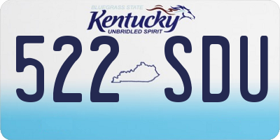 KY license plate 522SDU