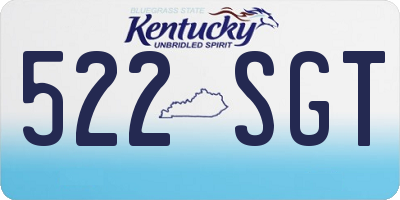 KY license plate 522SGT