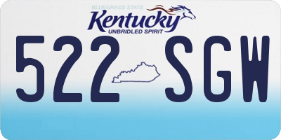 KY license plate 522SGW