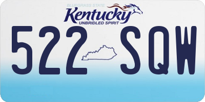 KY license plate 522SQW