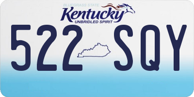 KY license plate 522SQY