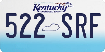 KY license plate 522SRF