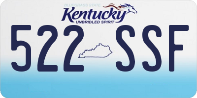 KY license plate 522SSF