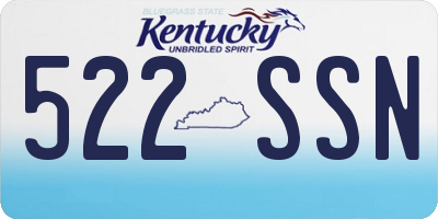 KY license plate 522SSN