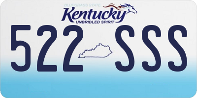KY license plate 522SSS