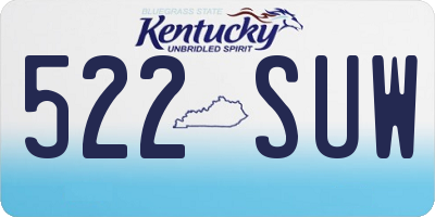KY license plate 522SUW